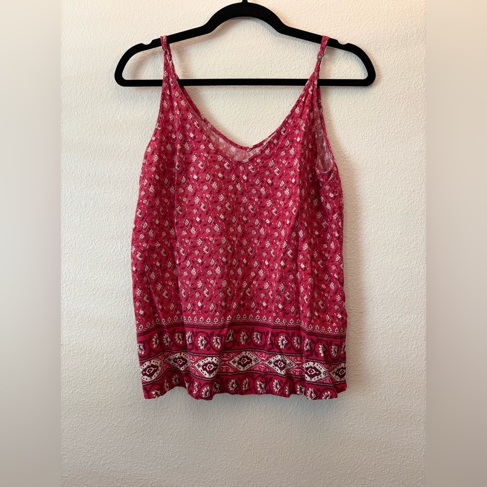 Abercrombie & Fitch Red Patterned Tank Camisole Size XS - Picture 2 of 5
